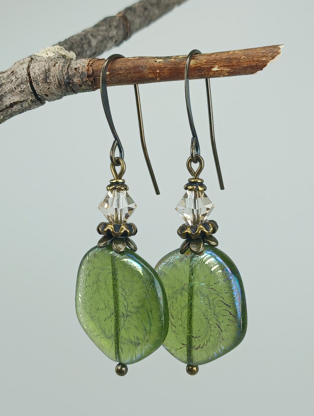 Spiral Fern Earrings Botanical Woodland Nature Jewelry Hand Crafted - Picture 6 of 9
